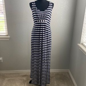 Boden Navy/Ivory Striped Maxi Dress, Size 10